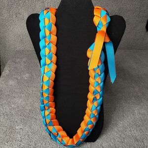 Ribbon Lei Orange and Methyl Blue 18-inches
